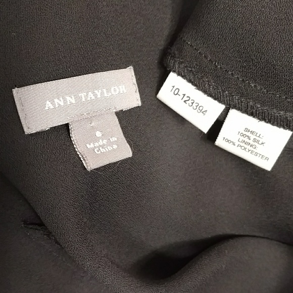 Black Silk Party Dress Bias Cut Feminine Flattering Midi Quality by Ann Taylor - Picture 7 of 8